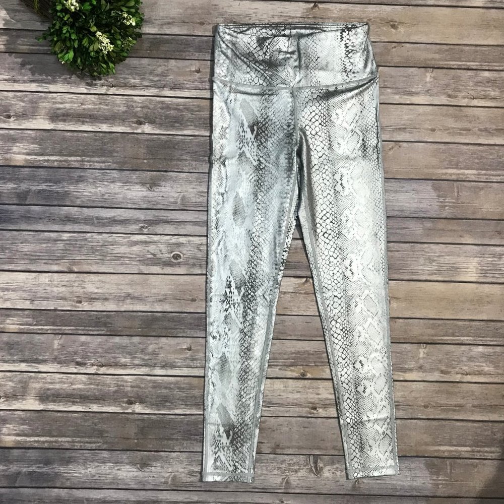 MONO B APH2818 Silver Snake Print Yoga Leggings - Picture 5 of 12
